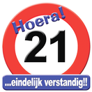 Huldeschild verkeersbord 21 jaar