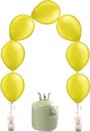 Helium Cilinder 50 met 25 doorknoopballonnen geel