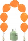 Helium Cilinder 50 met 25 doorknoopballonnen oranje