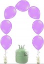 Helium Cilinder 50 met 25 doorknoopballonnen paars