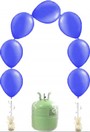Helium Cilinder 50 met 25 doorknoopballonnen blauw