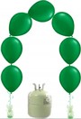 Helium Cilinder 50 met 25 doorknoopballonnen groen