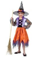 Halloween Kids heks Oranje - Paars mt 110