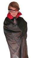 Halloween Kids Cape zwart/rood met verlichting