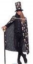 Halloween Heren Cape met Hoge Hoed Skull