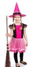 Halloween Kids Heksenjurk met hoge hoed Roze Mt S