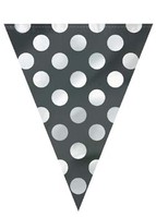 Polka Dots Vlaggenlijn Zwart