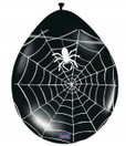 Ballon Halloween Zwart met spin