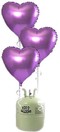 Helium Cilinder 50 met 10 lila folie hart ballonnen