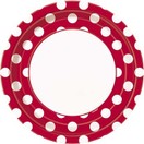 Polka Dots Bord 23 cm rood