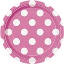 Polka Dots Bord 18 cm Roze