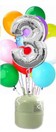 Helium Cilinder 50 met zilveren folie ballon cijfer 3