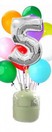 Helium Cilinder 50 met zilveren folie ballon cijfer 5