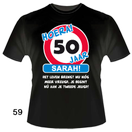 T-shirt verkeersbord 50 jaar Sarah